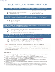 Yale Swallow Protocol: Dysphagia Assessment Guide