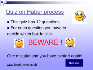 Haber process quiz