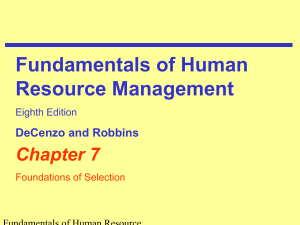 HR Selection Foundations: Textbook Chapter