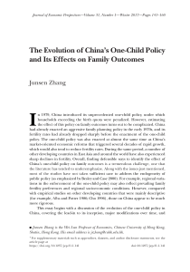 2017 Zhang The Evolution of Chinas One child policy