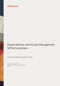 Oracle IAM 12C Containerization FAQ