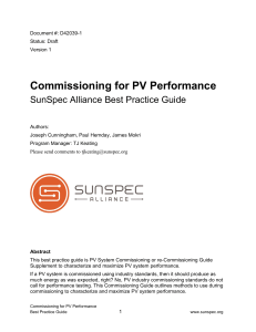 PV System Commissioning Best Practice Guide