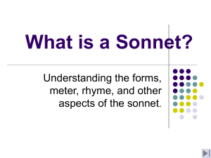 What is a Sonnet? PowerPoint