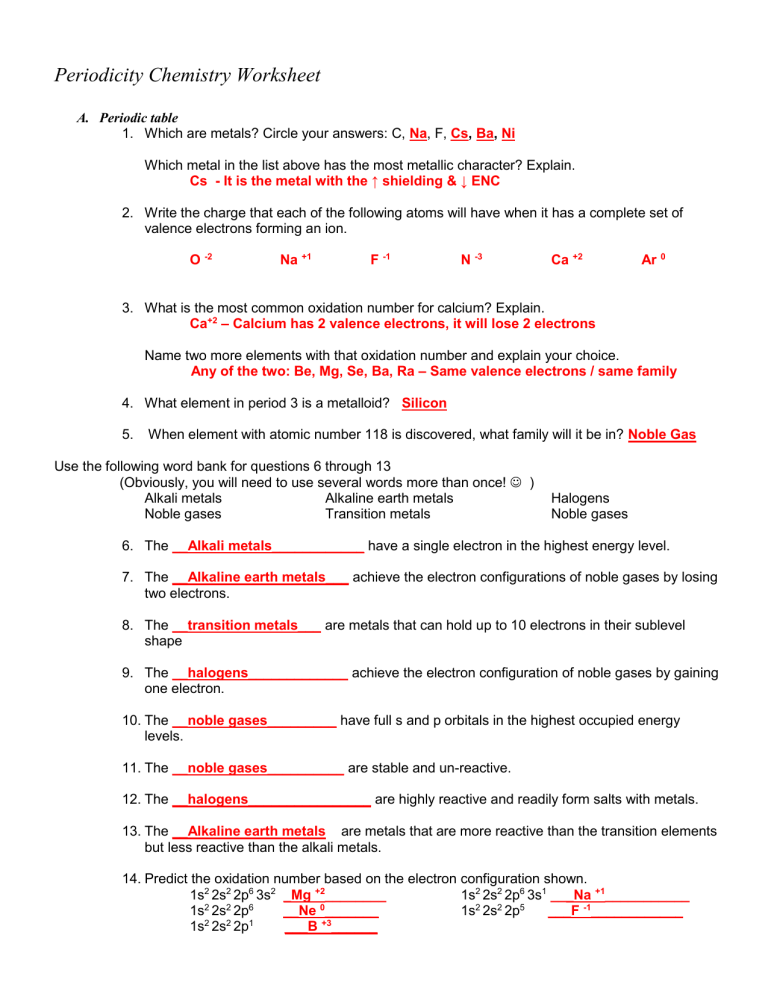 D4 D5 Periodicity Chemistry KEY 2