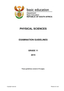Physical Sciences GR 11 Exam Guidelines 2015 Eng