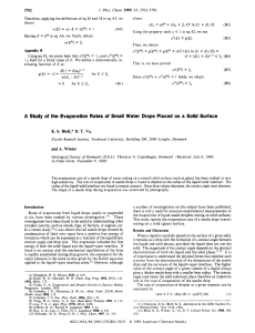 A study of the evaporation rates of small water drops placed on a solid surface