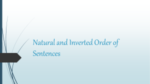 natural and inverted order