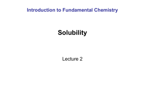 Solubility: Fundamental Chemistry Lecture