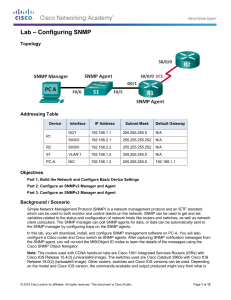 5.2.2.6 Lab - Configuring SNMP (1)