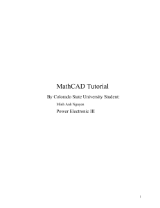 MathCAD Tutorial COLORADO PE III