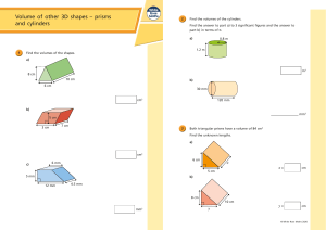 Volume (Prisms and Cylinders) Learning Sheet