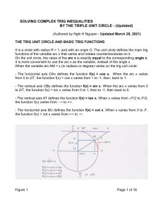 Solving Complex Trig Inequalities by the Triple Unit Circle - Updated