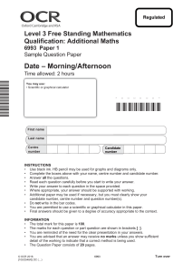 Add Maths Specimen with MS (from June 2018)