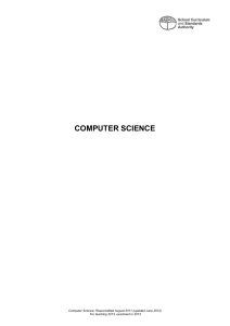 Computer Science syllabus for 2013