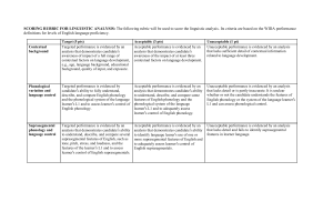 LINGUISTIC ANALYSIS Rubric - Valdosta