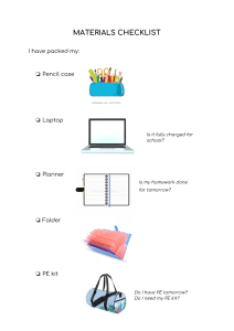 School Materials Checklist