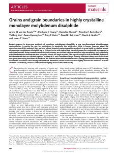 Grains and grain boundaries in highly crystalline monolayer molybdenum disulphide