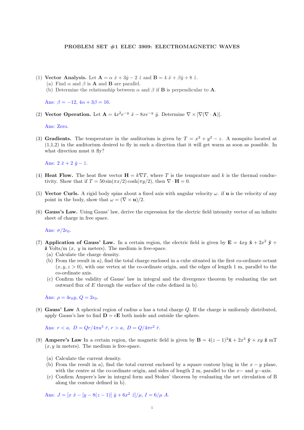 Problem Set 1 Elec 3909