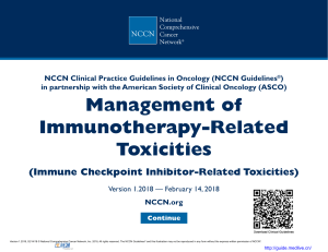 Immunotherapy Toxicity Management Guidelines