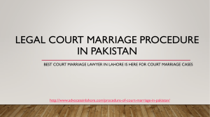 Let Know Consultancy For Court Marriage Procedure in Pakistan By Top Lawyer