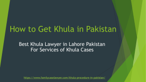 Get Legal Guidance of Khula Procedure in Pakistan (2021)  By Khula Lawyer 