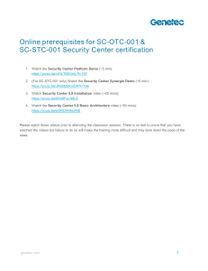 Online prerequisites for SC-OTC-001 & SC-STC-001 Security Center certification