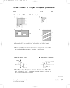 Areas of Triangles and Special Quadrilaterals Problems