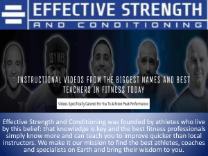 EFFECTIVE STRENGTH AND CONDITIONING PPT