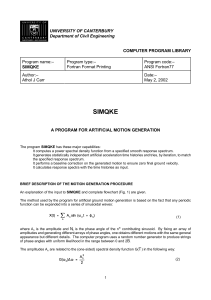 SIMQKE: Artificial Motion Generation Program Documentation