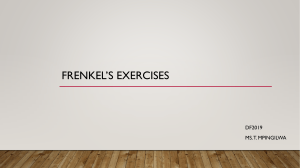 FRENKEL’S EXERCISES