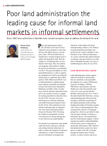 Poor land administration the leading cause for informal land markets in informal settlements in Namibia