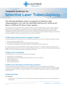 Selective Laser Trabecular -treatment guidelines