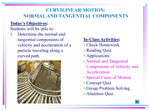 Curvilinear Motion: Normal & Tangential Components