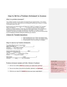 how to write a problem statement in science