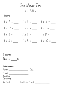 Multiplication Tables Practice: 1x to 12x Worksheets