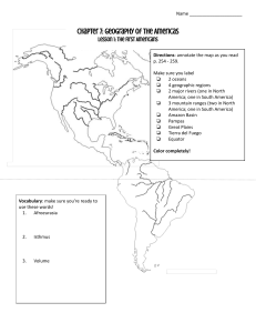 Geography of the Americas - use with Glencoe/McGraw Hill