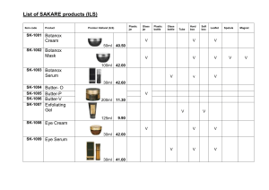 List of SAKARE products (ILS)
