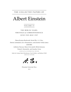 The collected papers of albert einstein : Volume 15