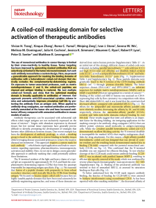 A coiled-coil masking domain for selective activation of therapeutic antibodies