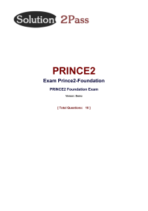 PRINCE2 Prince2-Foundation Practice Test