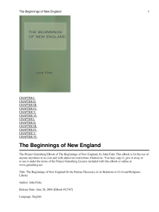 The Beginnings of New England 791444
