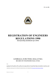 Registration of Engineers Regulations (Revised 2015)