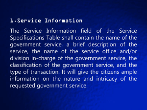 Government Service Specifications Table Guide