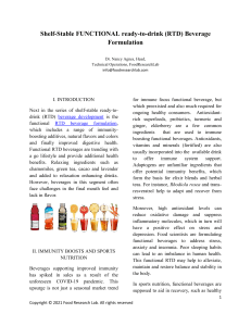 Shelf-Stable FUNCTIONAL ready-to-drink (RTD) Beverage Formulation