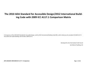 ADA/IBC/ICC A117.1 Accessibility Comparison Matrix