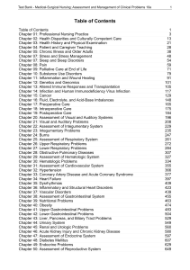 Medical-Surgical Nursing Test Bank Table of Contents