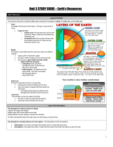 Earth's Resources Study Guide