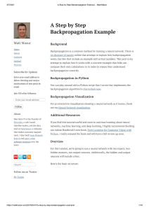 A step by step back propagation example