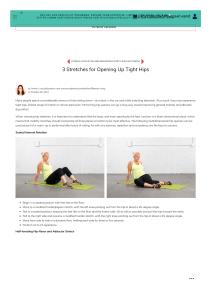 3 Stretches for Opening Up Tight Hips