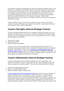 Toyota swot analysis